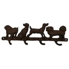 Vintage Cast Iron Dog Hook Rack   Wall Mounted Hanger for Keys Coats Hats and...