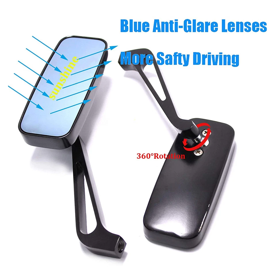 Espejos retrovisores negros para motocicleta Victory Vegas 8 Ball 2005-2017 8 mm/10 mm Foto 4 de 4