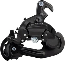 microSHIFT M21 Rear Derailleur - 6 7 Speed Short Cage Dropout Claw Hanger Black
