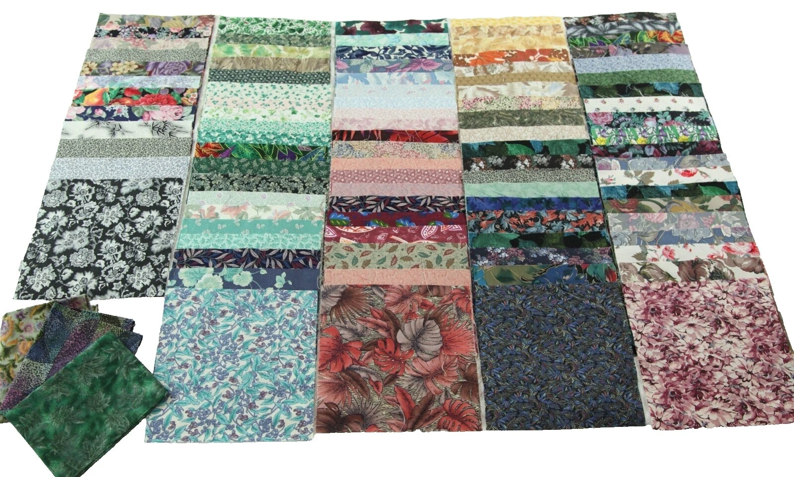 Floral Craft Fabric Squares Multicolor
