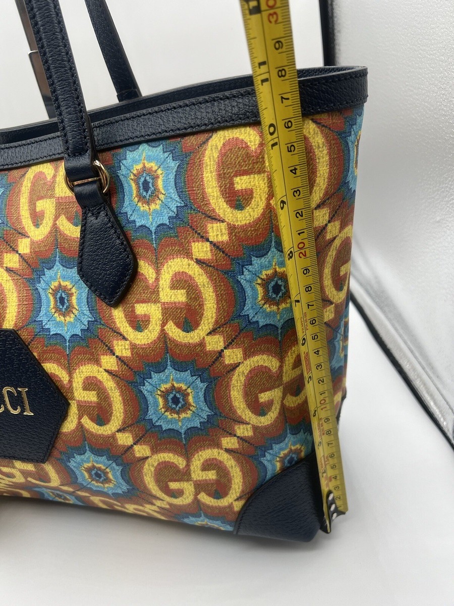 Gucci 100 Ophidia Yellow Tote Bag Purse 676681 Moroccan Canvas