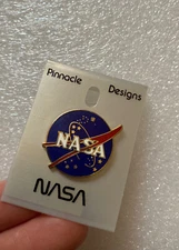 NASA Vector Logo Enamel Lapel Hat Pin Button Aeronautics & Space Administration