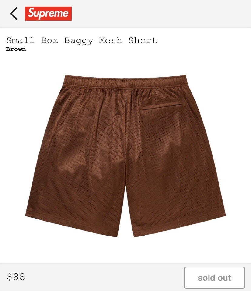 %100 Authentic Supreme Small Box Logo Baggy Mesh Short Brown Size L - SS23