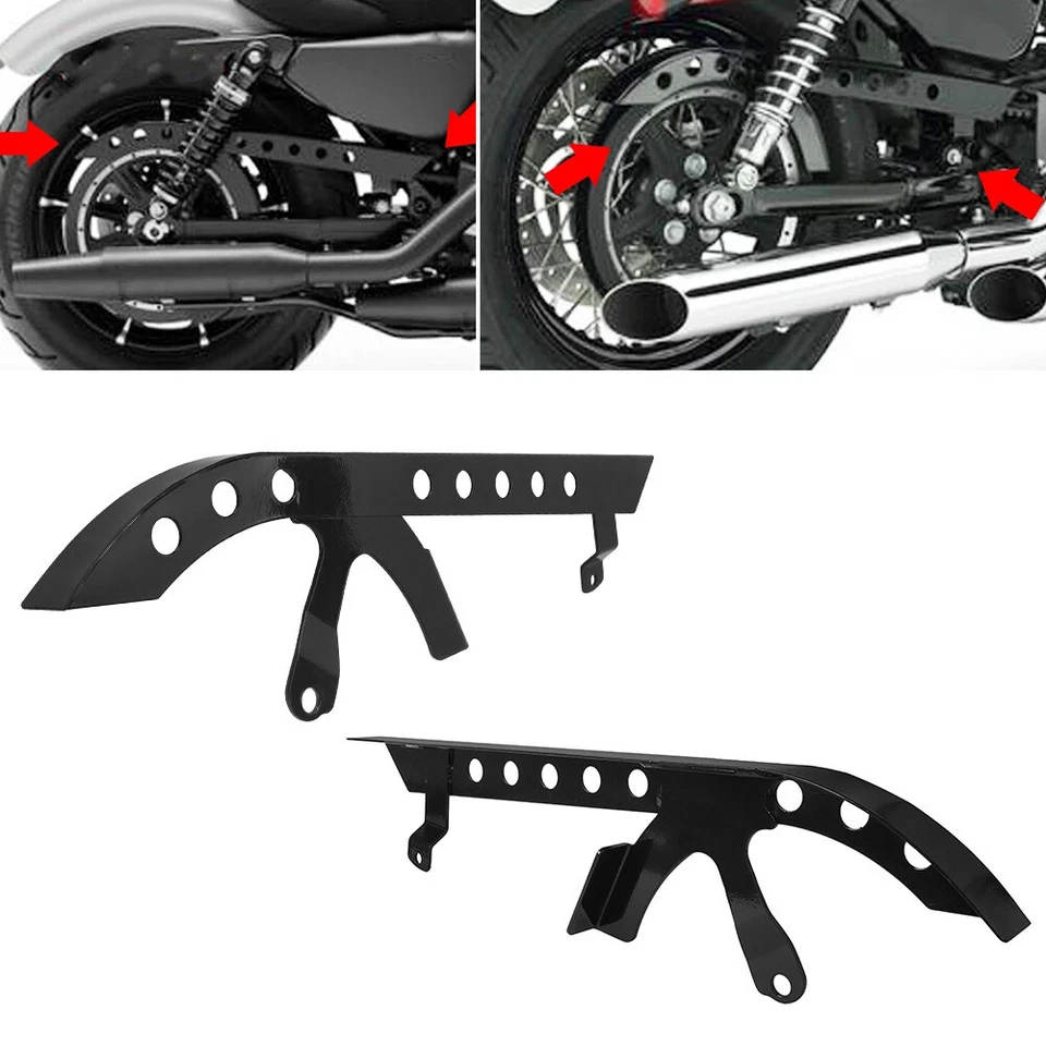 Cubierta protectora de polea trasera negra para Harley Sportster XL 883 1200 48 Foto 4 de 4