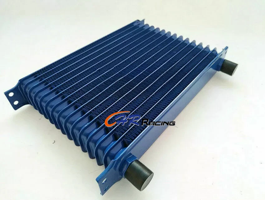 Enfriador de aceite de motor de transmisión de refrigerante de aluminio azul universal 15 filas 10 AN Foto 4 de 4