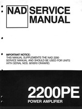 Manuale Di Servizio Per NAD 2200 PE