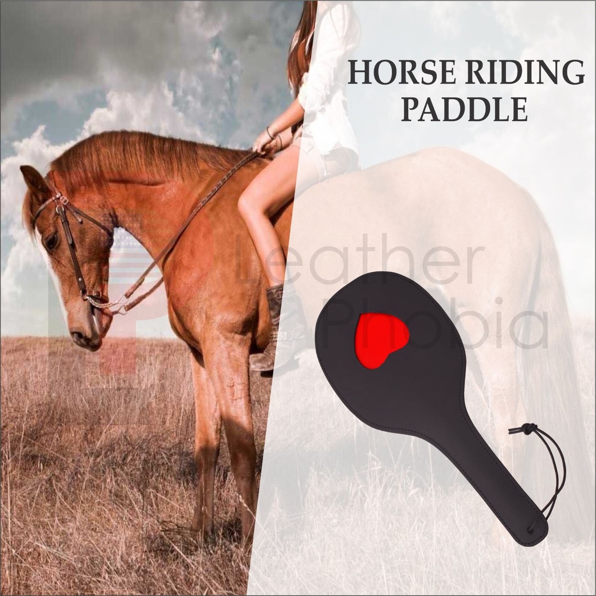 Real Cowhide Saddle Leather Paddle Slapper - Flexible And Wider Design