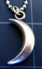 Necklace 3d Quarter Moon Pendant New Waxing Crescent Lunar Goddess Ball Chain