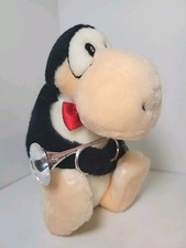 Rare Vintage 1982 Dakin 8.5" Tall Opus Penguin w Silver Horn Plush With Tags