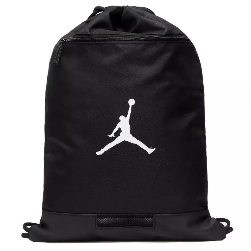 Nike Jordan Jumpman Gym Sack Bag Drawstring Backpack Black White