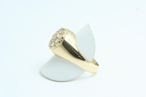 Anello da uomo Stile Antico in Oro giallo 18 Kt e Rose di Diamante Ct 1.00 nuovo - Foto 3 di 6