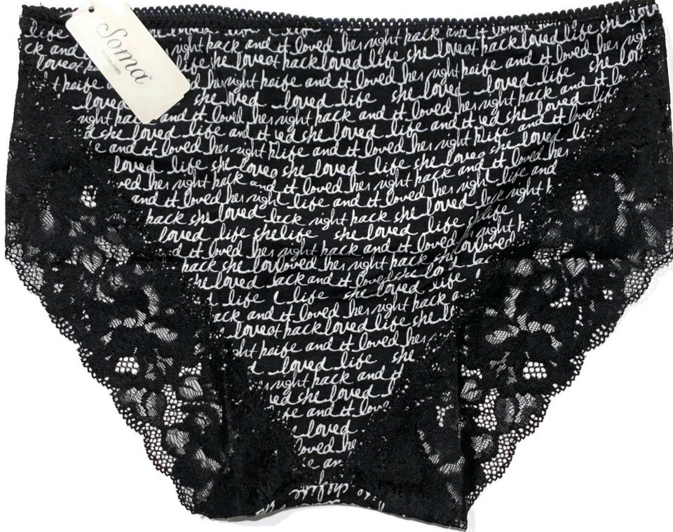 2 Panty Hipster Soma Talla S Abrazable Firma con Encaje Negro Foto 4 de 4