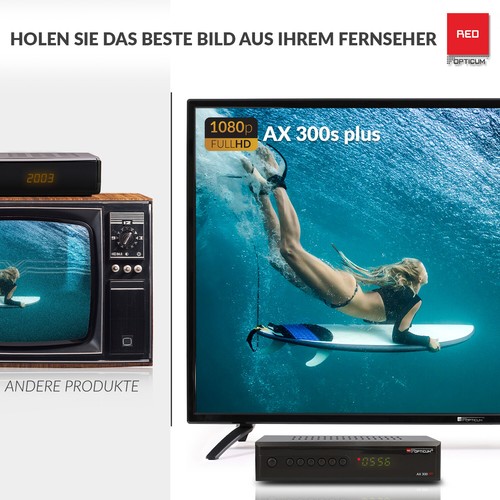 RED OPTICUM AX 300 Plus Full HD Receptor Satelital - DVB-S2 - HDMI - SCART - Imagen 4 de 7