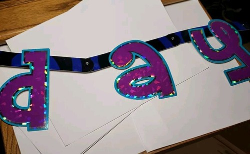 Happy 50th Birthday Foil Letter Banner Decoration (7.54 foot) and 3 Candles "50" - Picture 10 of 10