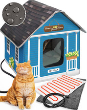 Heated Cat House for outside - Heated Outdoor Cat House Weatherproof - Cat House