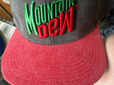 VINTAGE 80/90s Rare Mountain Dew Hat Cap SnapBack DuPont Rim
