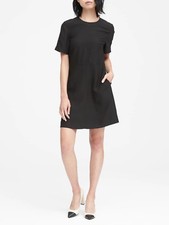 Banana Republic Paneled Fit-and-Flare Dress, Black SIZE 12T 12 T   #363307 E1022