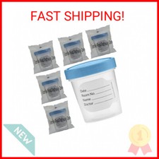 Sterile Specimen Cups with Lids 5 Count 4oz Clear Urine Collection Cup with Le