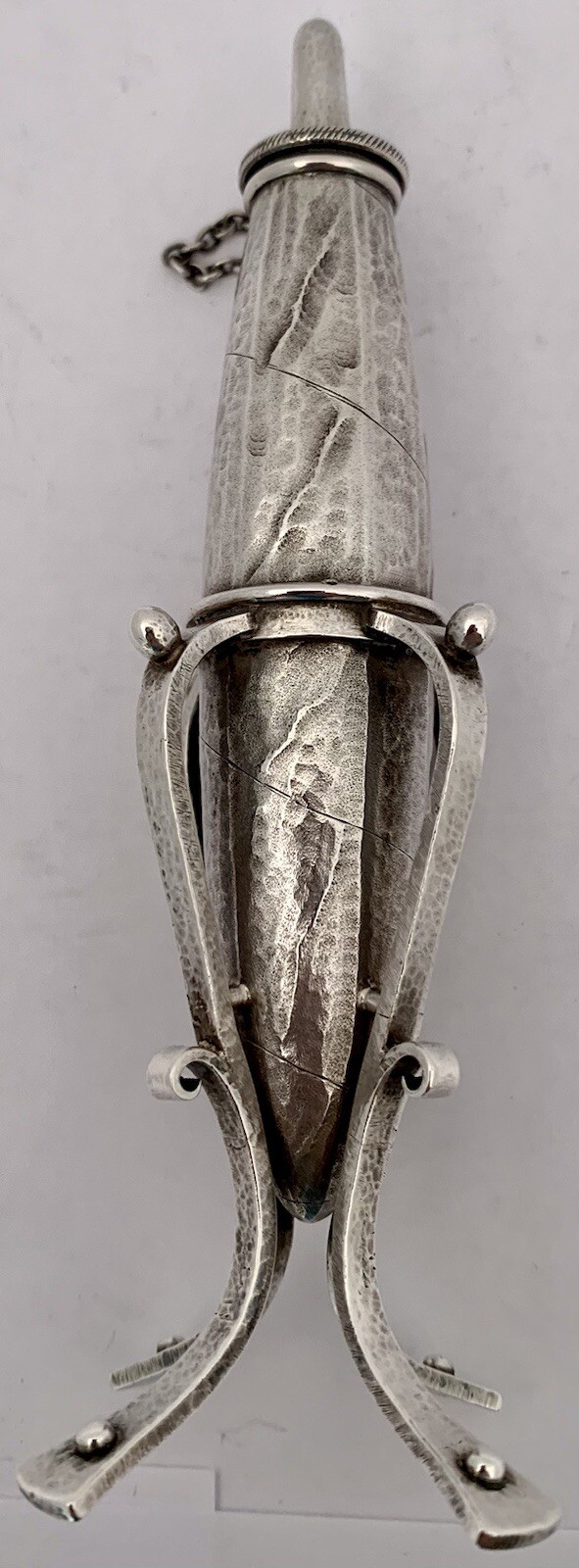 RARE DOMINICK HAFF AESTHETIC FIGURAL TOBACCO CIGAR FORM STERLING CIGAR LAMP