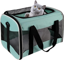 Soft-Sided Pet Carrier Bag - 17x11x11 Airline Approved Cat Dog 15 LB Capacity