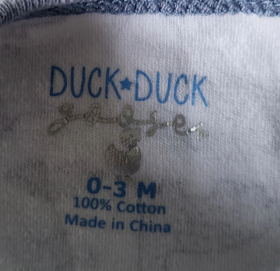 Pato Pato Ganso Lote de 3 piezas 0-3 meses Niños Ropa Bebé Dinosaurio Zorro Manga Larga Foto 4 de 4