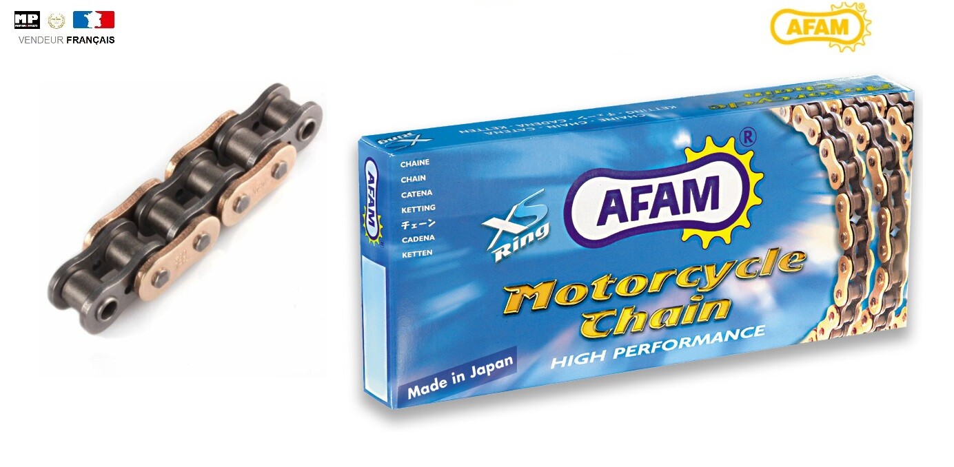 Chaîne Pas 530 Moto Anti Usure AFAM Couleur Or et Noir