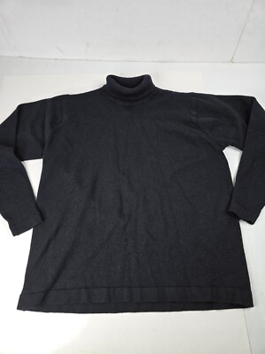 Vintage Sweater Womens L Classiques Entier 100% Extrafine Merino Wool Mock Neck