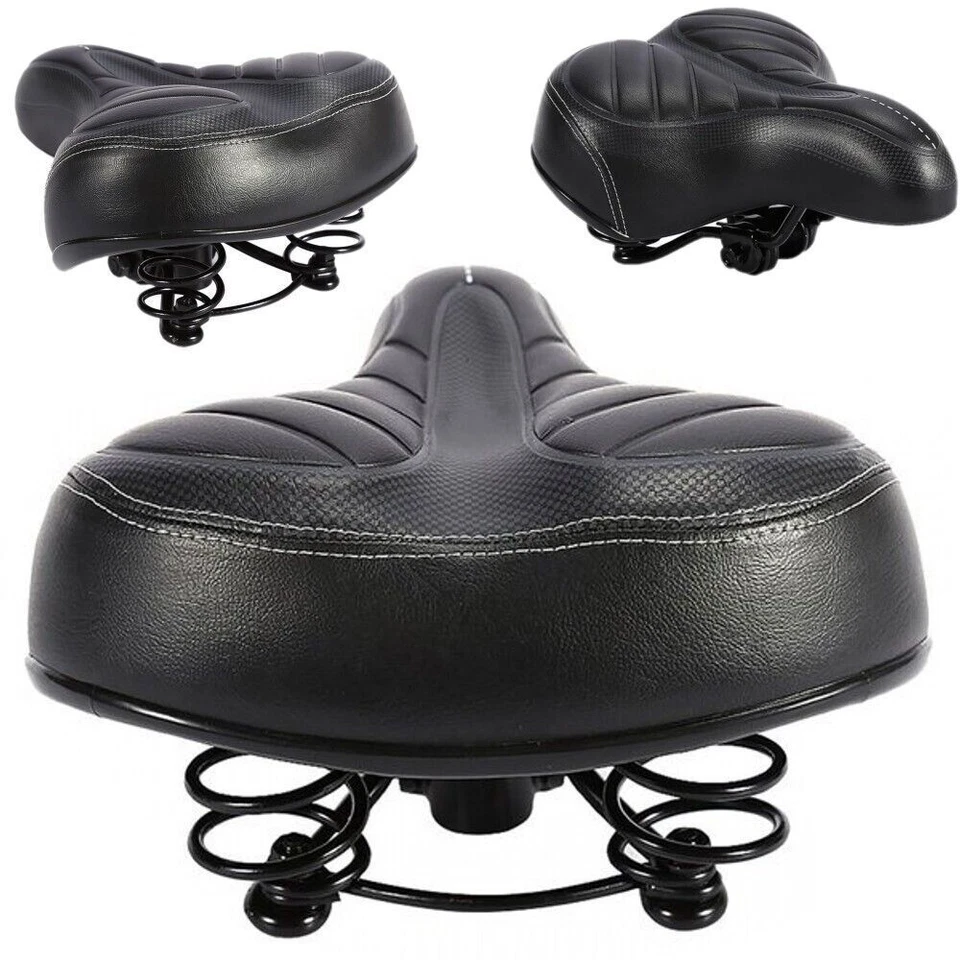 Extra Wide Big Bum Bike Bicycle Saddle Seat Gel Cushion Sporty Soft Comfort Pad - Image 2 of 4