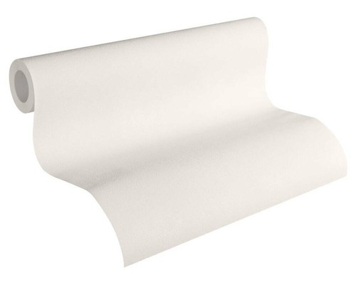 A.S. Carta da parati Création tessuto non tessuto guida di stile giovane 34304-3 bianco beige tinta unita - Foto 1 di 5