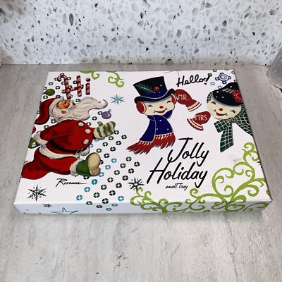 Rosanna Jolly Holiday 10'' Christmas Small Rectangular Shape Serving Tray Platter