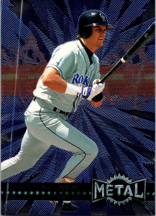 1996 Metal Universe #159 Larry Walker Baseball Card 8MM