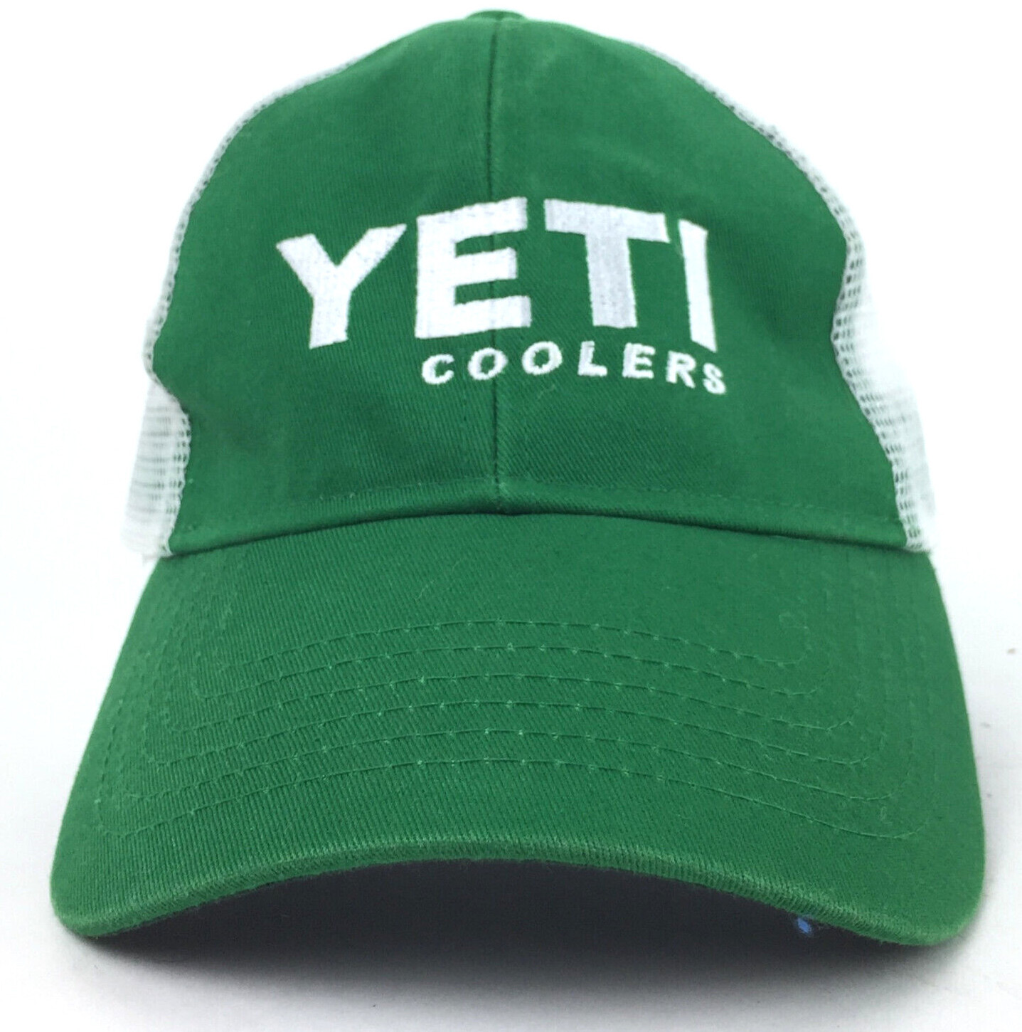 Yeti Coolers Mens Green White Vented Mesh Trucker Adj… Gem