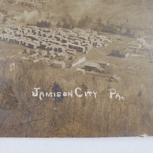 Jamison City Pennsylvania RPPC Postcard c1908 Vintage Aerial Real Photo