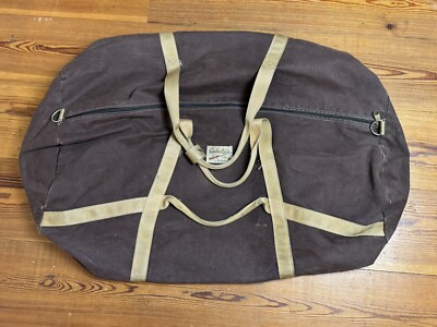 Cabela s Vintage 70s Huge 36  Duffel Bag Sportsman Hunting Camping Canvas NICE!