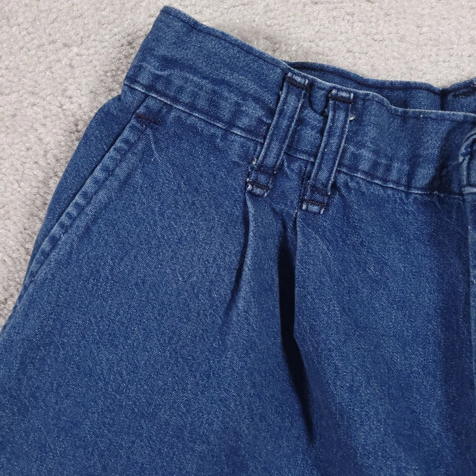Pantalones Cortos De Colección Chic Bermudas Jean Para Mujer 14 Denim Tiro Alto Plisados Puños Hechos en EE. UU. Foto 4 de 4