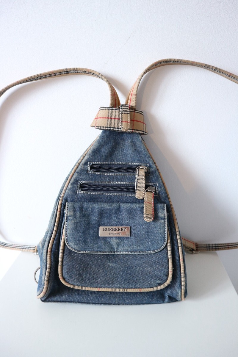 Mini Vintage Denim Burberry Backpack UK