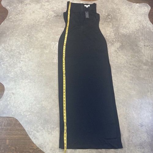 Rachel Zoe Dress Womens 6 Black Long Maxi Side Slit Sleeveless Deep Lace V Neck - Picture 4 of 13