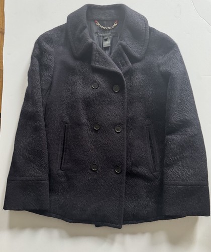 Marc by Marc Jacobs Alpaca Fur Wool Pea Coat Jacket ~ Navy Blue Womens size M - Picture 18 of 18