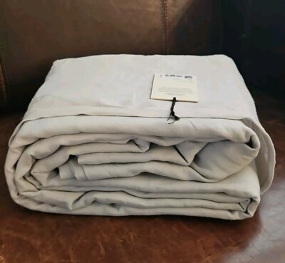 Banana Republic Home Fine Linen KING Duvet Cover Vapor Light Gray ...100% Linen