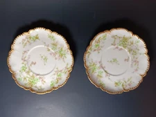 2 Antique Haviland & Co Limoges Saucers Early c1900 Koch & Braunstein France