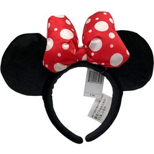 Disney Parks Classic Red White Polka Dot Bow Minnie Mickey Mouse Ears Headband