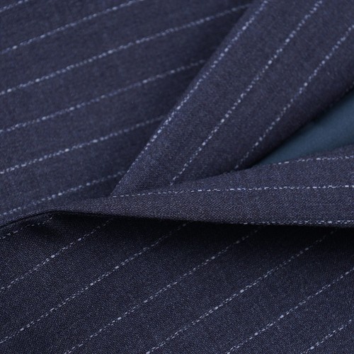 Boglioli Slim-Fit Darker Slate Blue Woven Stripe Wool Suit 42R (Eu 52) NWT - Picture 3 of 10