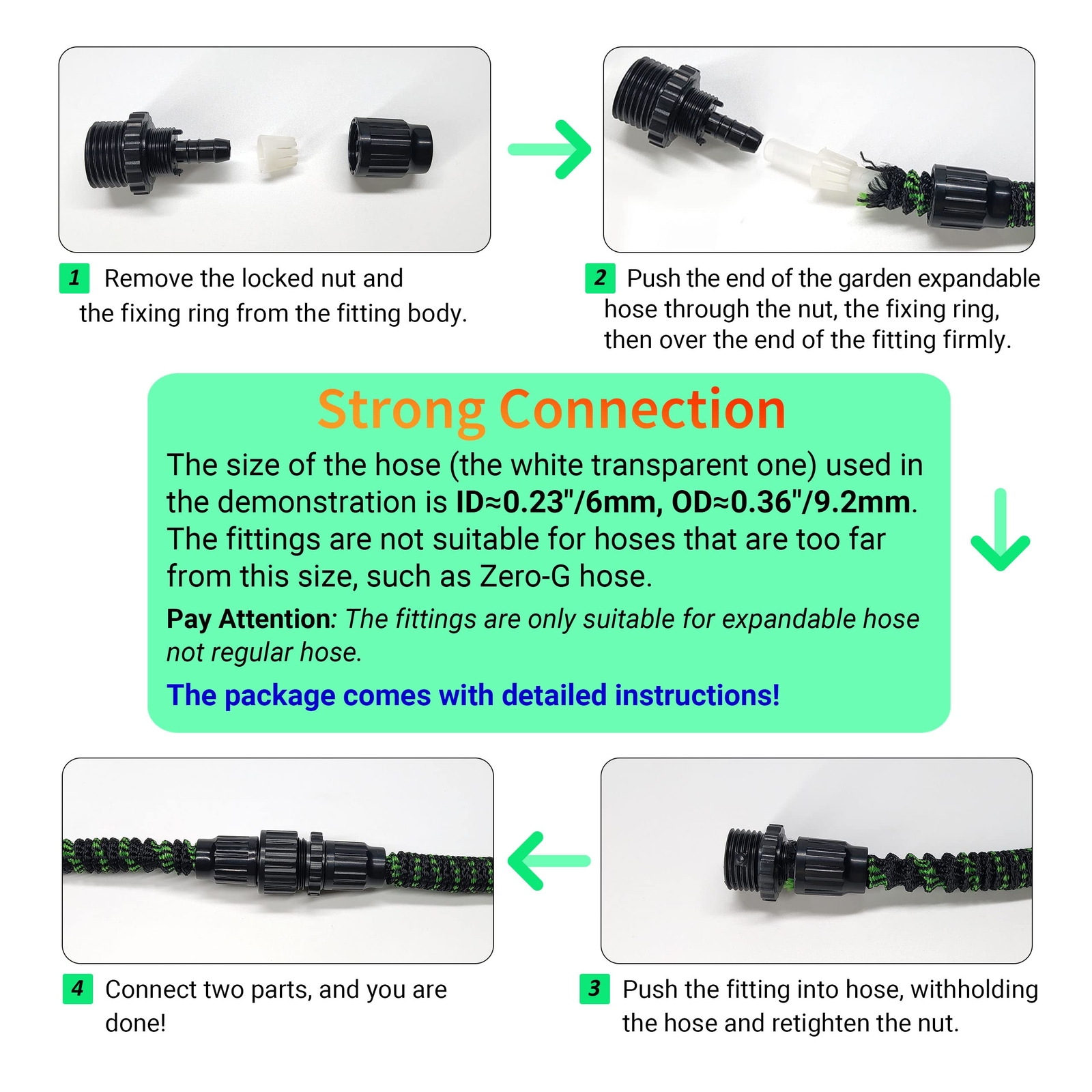 Expandable Garden Hose Repair Kit Plastic Flex Hose Repair Kit Male And