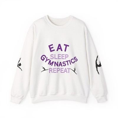 Eat Sleep Gymnastics Repeat crewneck | Gymnast Silhouette Sweatshirt
