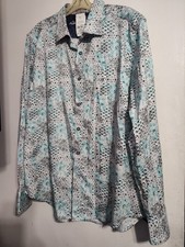 Robert Graham-Hendriks-LS Button-Up Shirt-Floral-Flip Cuff-Mens Size XL-New Tags