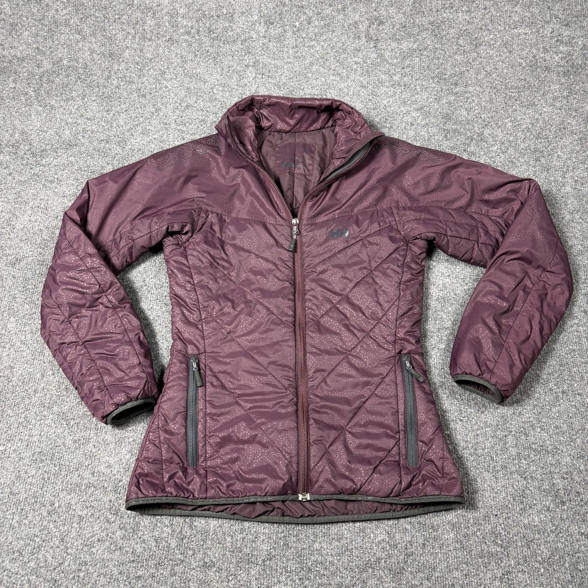 Helly Hansen Jacket Womens Small Purple Quilted Insulated Full Zip