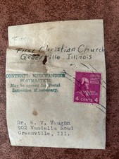 #3  - Vintage James Madison 4 c stamp in RARE red-violet ink w/partial envelope.