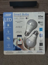 FEIT Electric Smart Wi-Fi LED Color Changing Dimmable 60W Light Bulbs 2-pk White