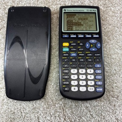 Texas Instruments TI-83 Plus Graphing Calculator Black Cover Tested Working