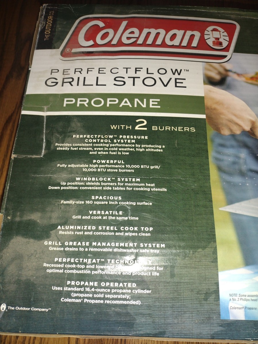 COLEMAN PERFECTFLOW GRILL STOVE PROPANE BURNERS BRAND NEW